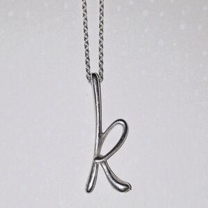 Tiffany & Co. Initial K Necklace Sterling Silver 925